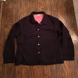 Vintage White Stag Black Quilted Barn Jacket with Pink Interior 100% Cotton XL